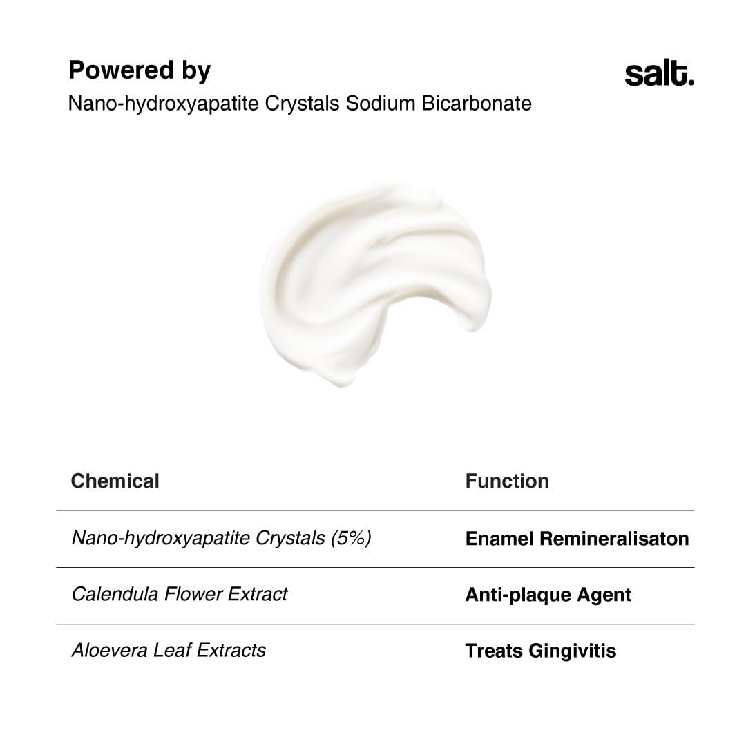 Salt Salt. Oral Care Saffron Dawn Day Toothpaste | Saffron and Mint Flavor | Enriched with Calendula Officinalis Extract & Aloe Leaf | Soothing Gums & Enamel Protection | Anti-Bacterial Formula | 100g