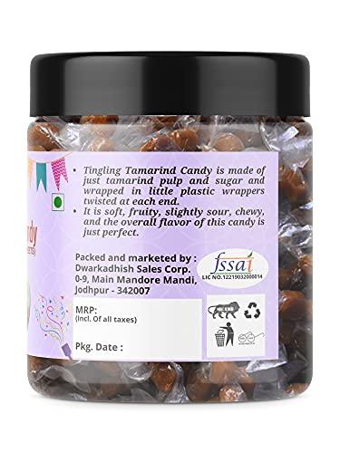 DHAWAK Dhawak Imli Candy, Khatti, Methi Imli, Tamarind Twist Candy 250 gms, Tamarind Candy [Jar Pack]
