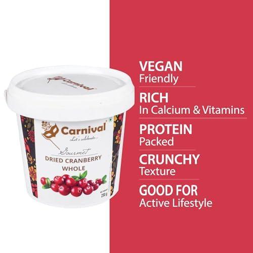 Carnival Carnival Dried Cranberry & Blueberry Combo of 2 (each 250g)| Healthy Snacks | Whole Premium Dried Berries | Dryfruits | Antioxidant Rich