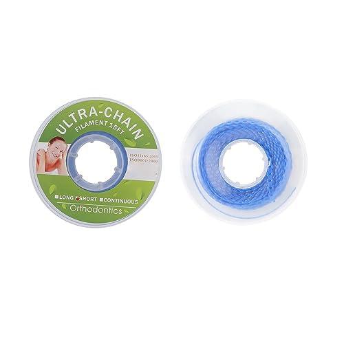 faruijie Colourful Dental Orthodontic Elastic Rubber Band Power Chain for Braces Short Long Continuous Sizes Orthodontic Treatment 1 pc (Long, Navy blue)