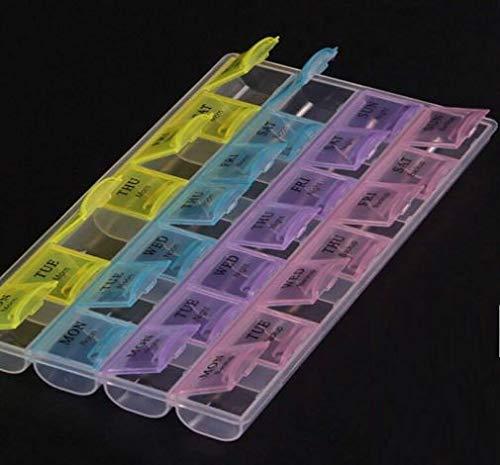IONIX IONIX Pill Medicine Organizer Reminder Storage Box for 28 Days or 4 Weeks, medicine box/Pill Box, medicine box organizer/dawai rakhne ka box, Pack of 1