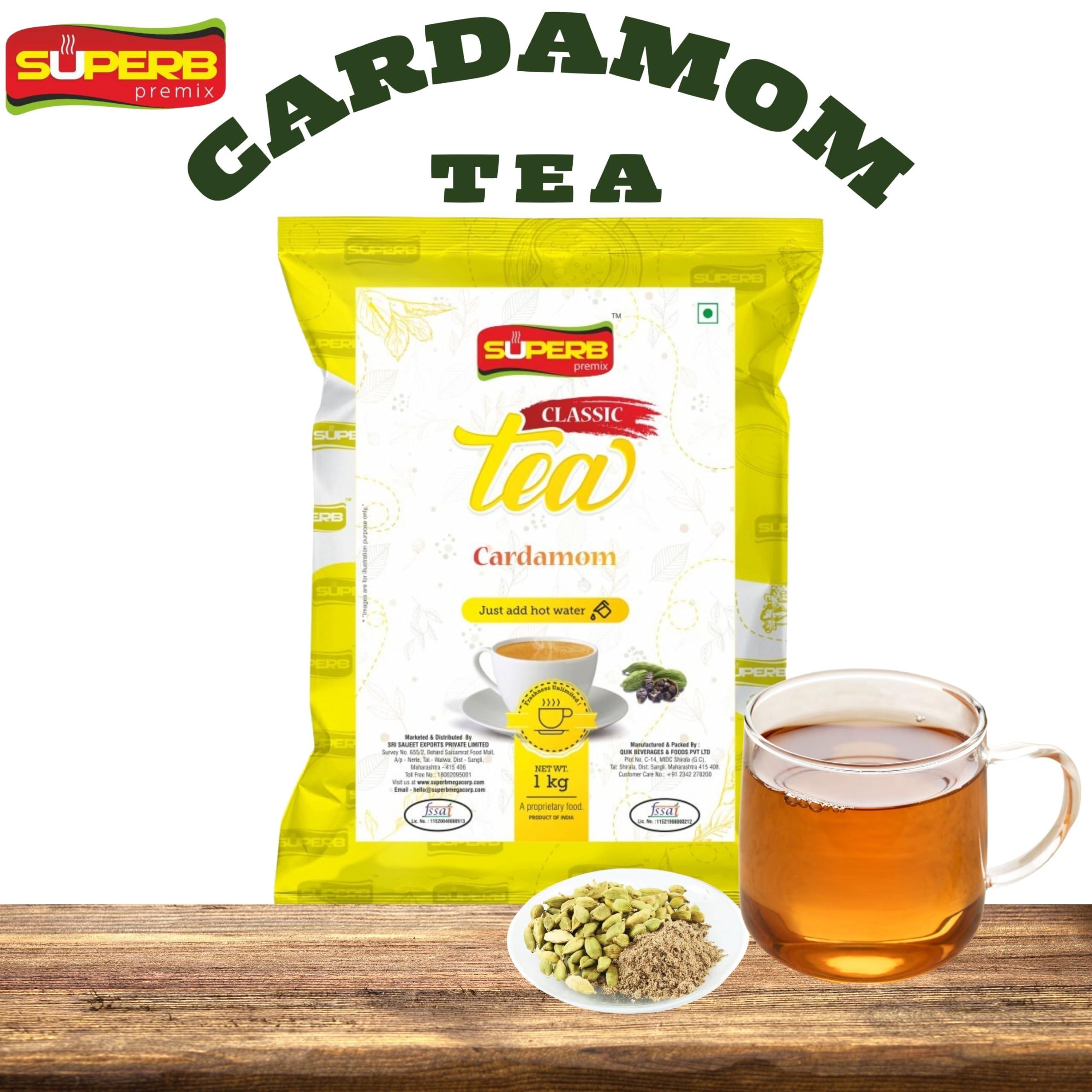 Superb Cardamom Tea Classic Premix any time..anywhere Instant Premix 1 KG Powder SUPERB (Pack of 2)