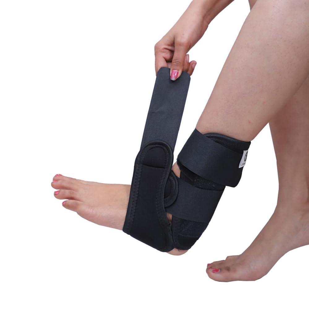 Generic AP Orthopaedic Ankle brace Neoprene with metal patti support Compression Brace For Injuries, Ankle Protection Helpful In Pain Relief And Recovery. Ankle Band For Men & Women Black (M)