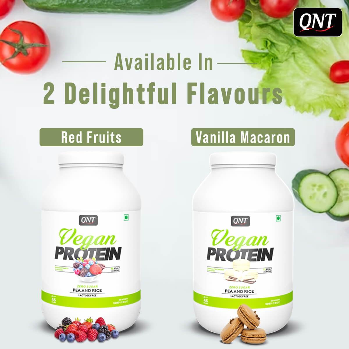 QNT QNT Vegan Protein | 100% Plant Based Protein with Amino Acids | Chocolate Muffin Flavour | 908g | 45 Servings (70% Protein, 0 Sugar, Lactose free)