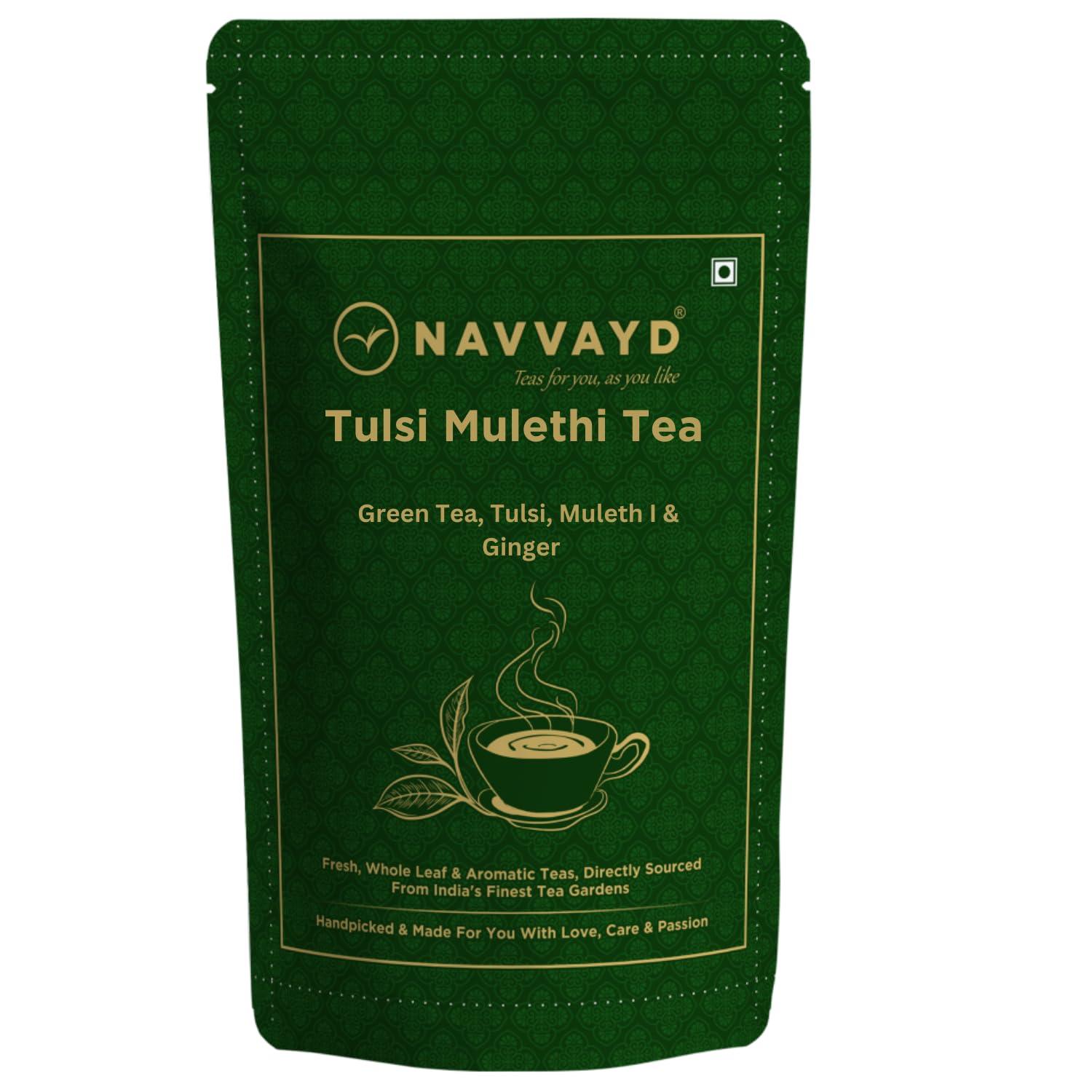 NAVVAYD NAVVAYD Tulsi Mulethi Tea (100 Grams, 50 Cups), Delicious & Healthy Tea with Natural Ingredients