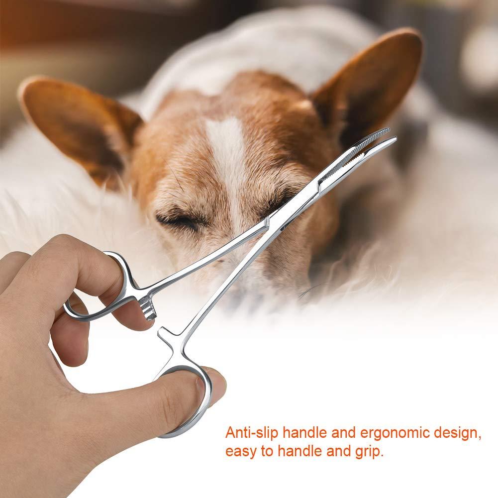 cigemay Remove Ear Hair, Dog Trimmer Accessories, Tweezers, Ear Clips, Curved Nose Cleaning Pliers, Grooming Scissors(Big)