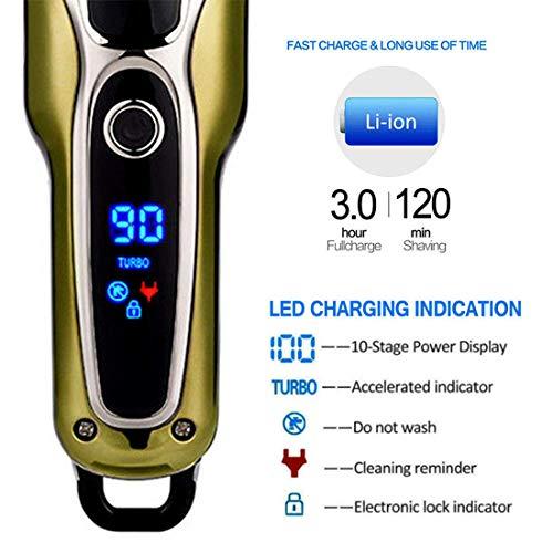 OSL OSL AC-DC Rechargeable Kemeii Cordless & Corded Waterproof Professional Hair Clipper Beard Mustache Trimmer Powerful Electric Razor for Men With LED Display Multicolor (6 Month Warranty)