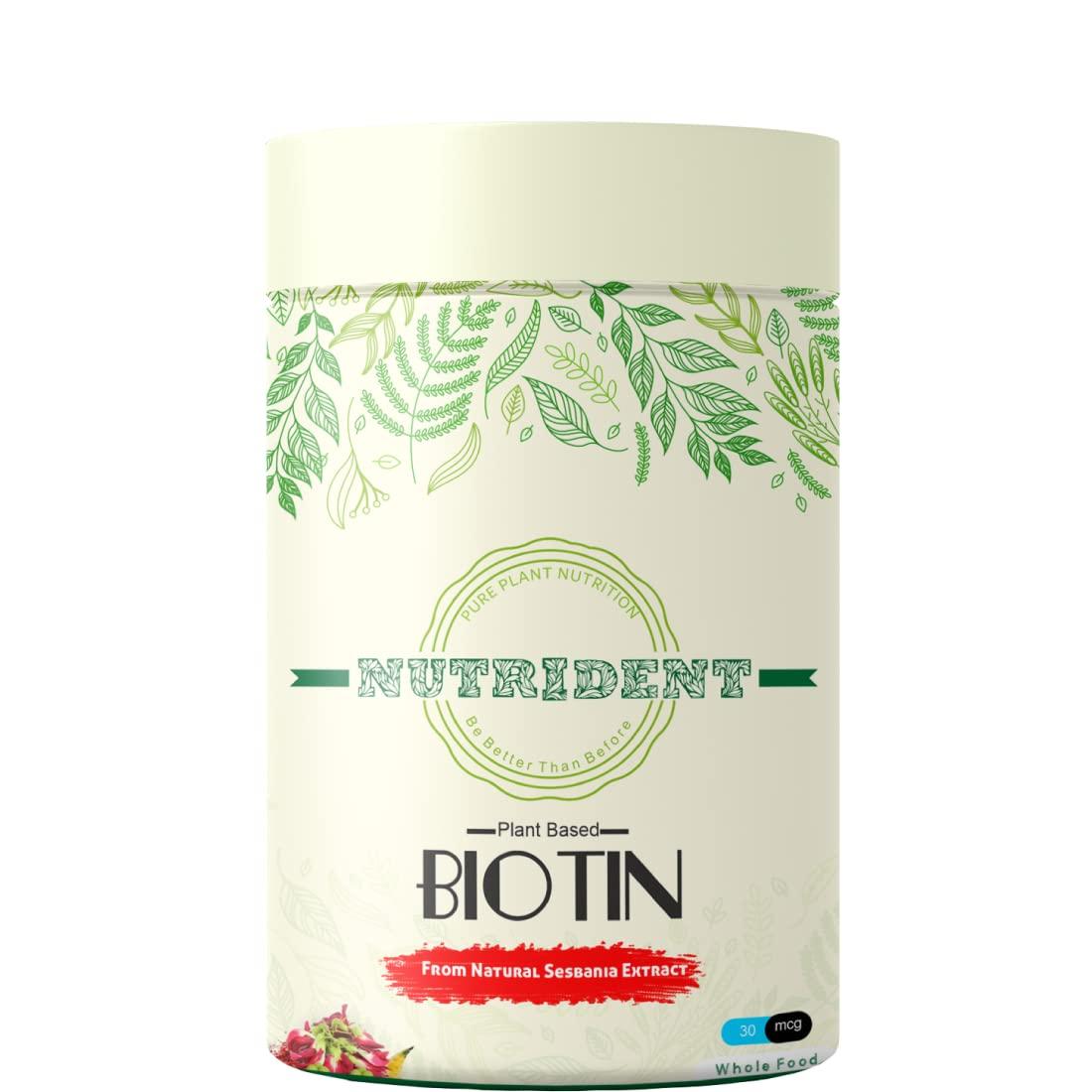 NUTRIDANTS Nutridents Plant Based Biotin Powder with Sesbania Agati, Bamboo Shoot, Amla, 100 g Boosts Hair Growth & Strength
