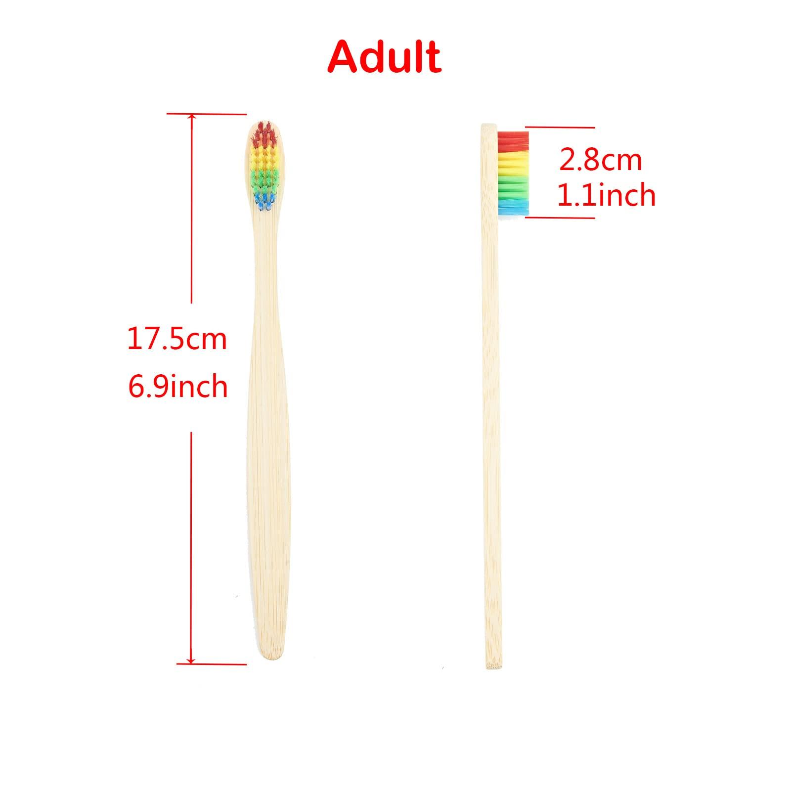 SEVENHEAD Bamboo Toothbrushes Adults & Kids Family Set 6+4 PCS Soft Bristles Wooden Toothbrushes, Natural Biodegradable BPA Free Eco Friendly Toothbrushes Colorful