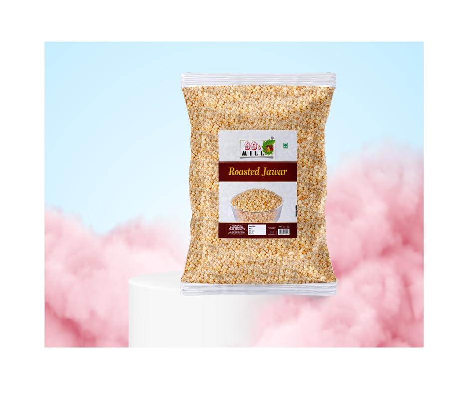 90\'s MILL 90\'s MILL Amravati Authentic Sorghum Jowar Jawar Puff Kurmura Kurmure Murmura Murmure Puff Snack | Crispy | Namkeen | Ready to eat | Snacks | Preservatives Free Tea Time Snacks-280g*3Pack