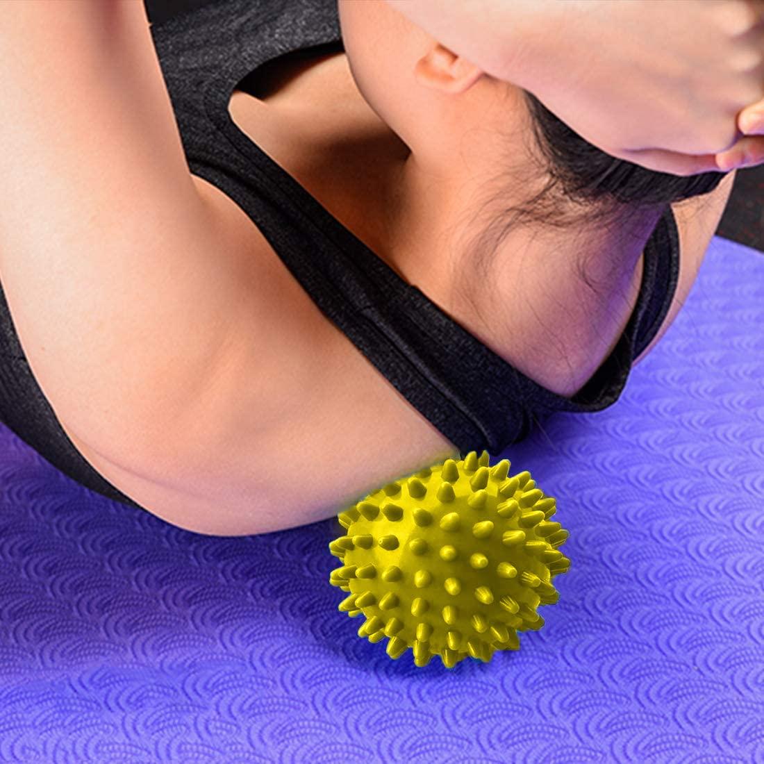 STRAUSS Strauss Acupressure Massage Ball, 3.5 inch|Deep Tissue Massage for Trigger Point Therapy, Myofascial Release & Muscle Knots |Acupressure Therapy Ball |Ideal for Back, Neck, Foot,Shoulder,Yoga,(Yellow)