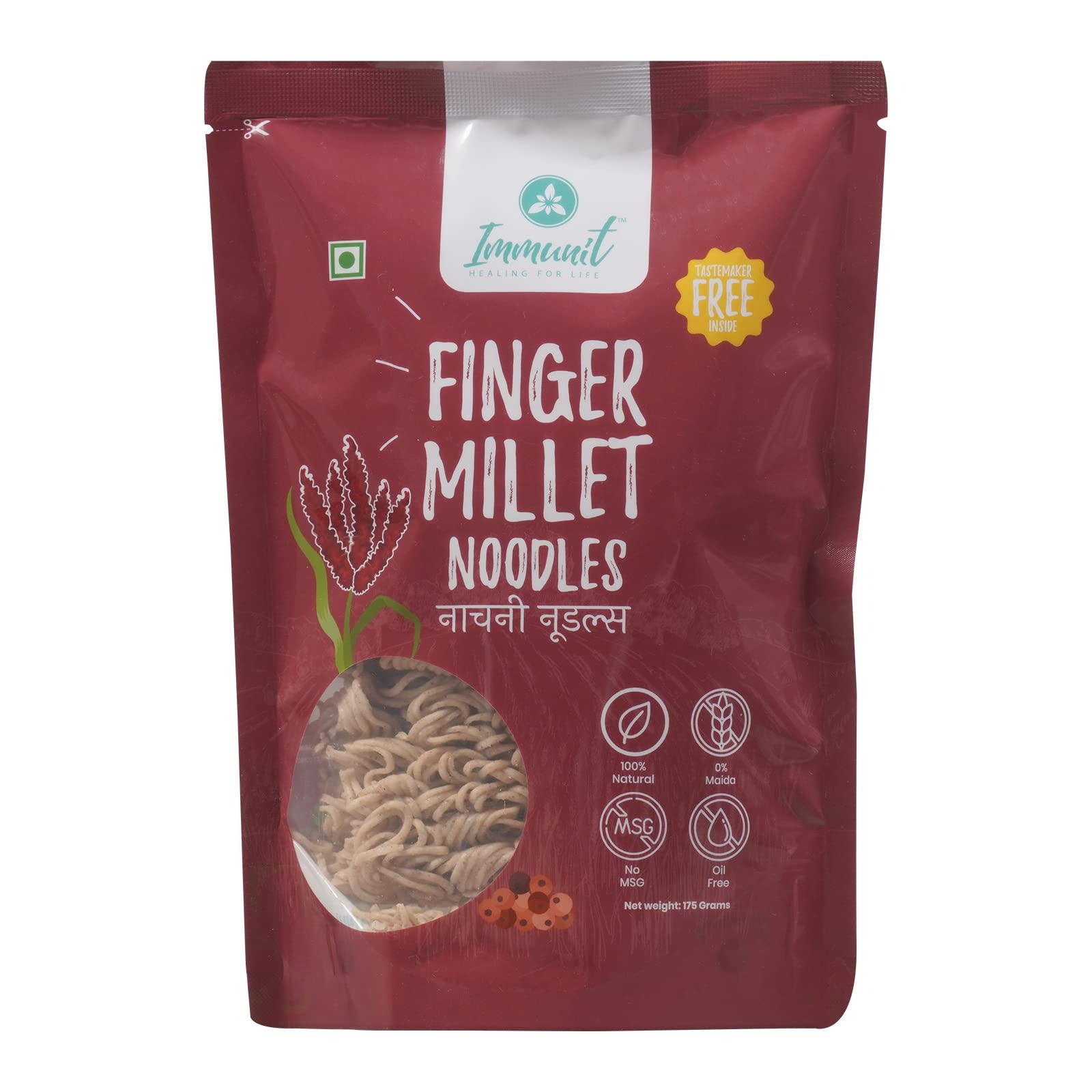 Immunit Immunit No Maida Assorted Millet Noodles, Pack of 9 (Ragi, Jowar, Little, Foxtail, Barnyard, Browntop, Kodo, Bajra, Emmer Wheat) | Vegan, Not Fried, No MSG, No Preservatives