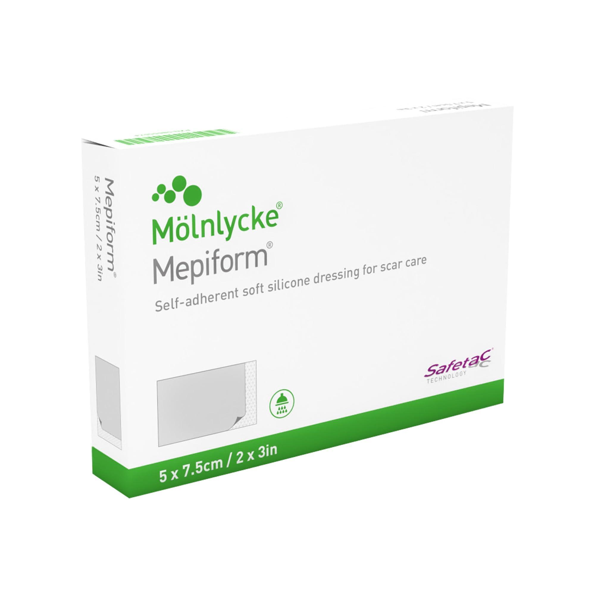 Mepiform Mepiform Reusable Resizable Scar Removal Silicone Gel Sheet Tape, small scar heal patches for Keloid, C Section, Tummy, Acne scars, Surgery, Burns, alike Scar Cream Gel, 5x7.5 cm