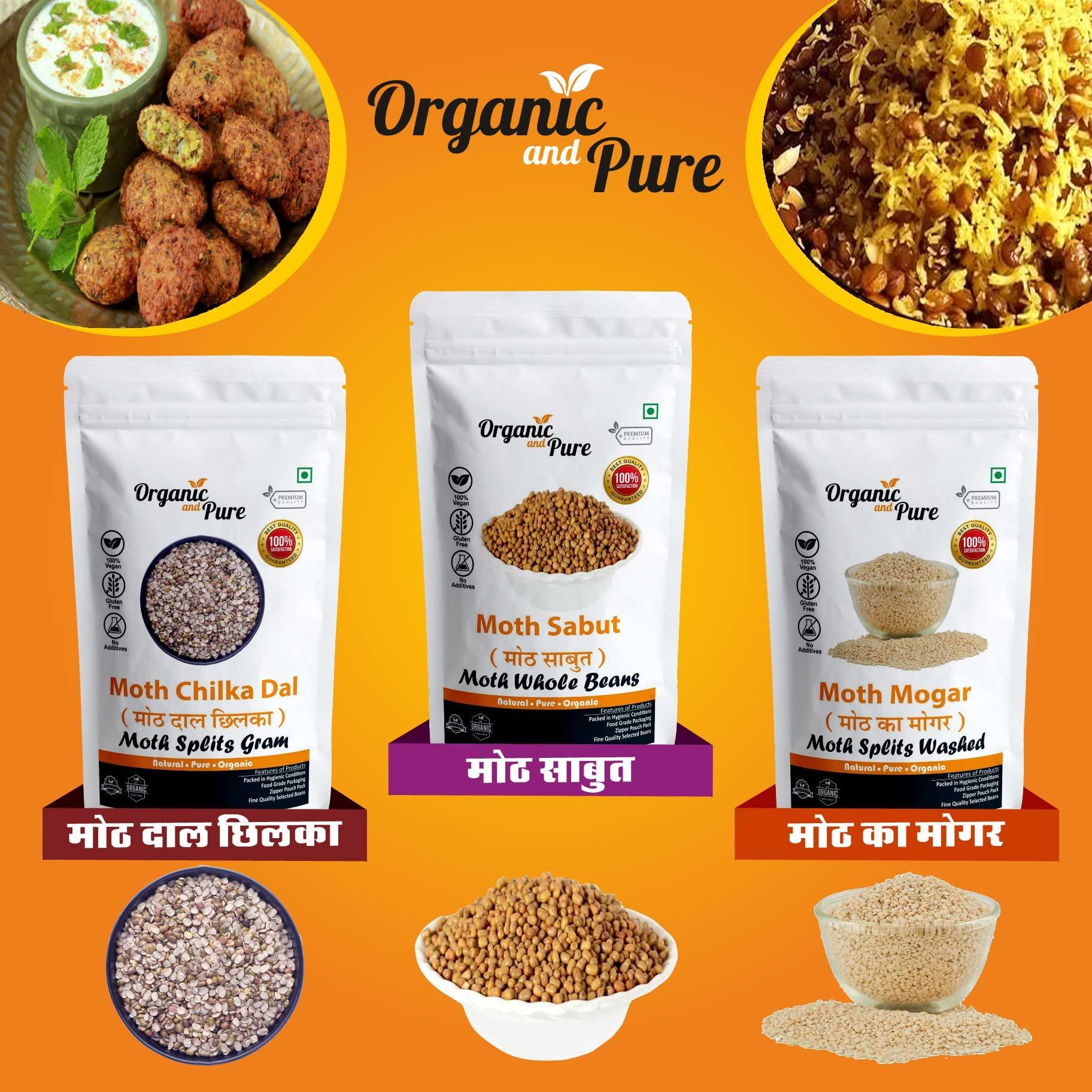 Organic and Pure Organic and Pure Moth Ka Mogar | Matki Mogar Split 1800g(900gx2)