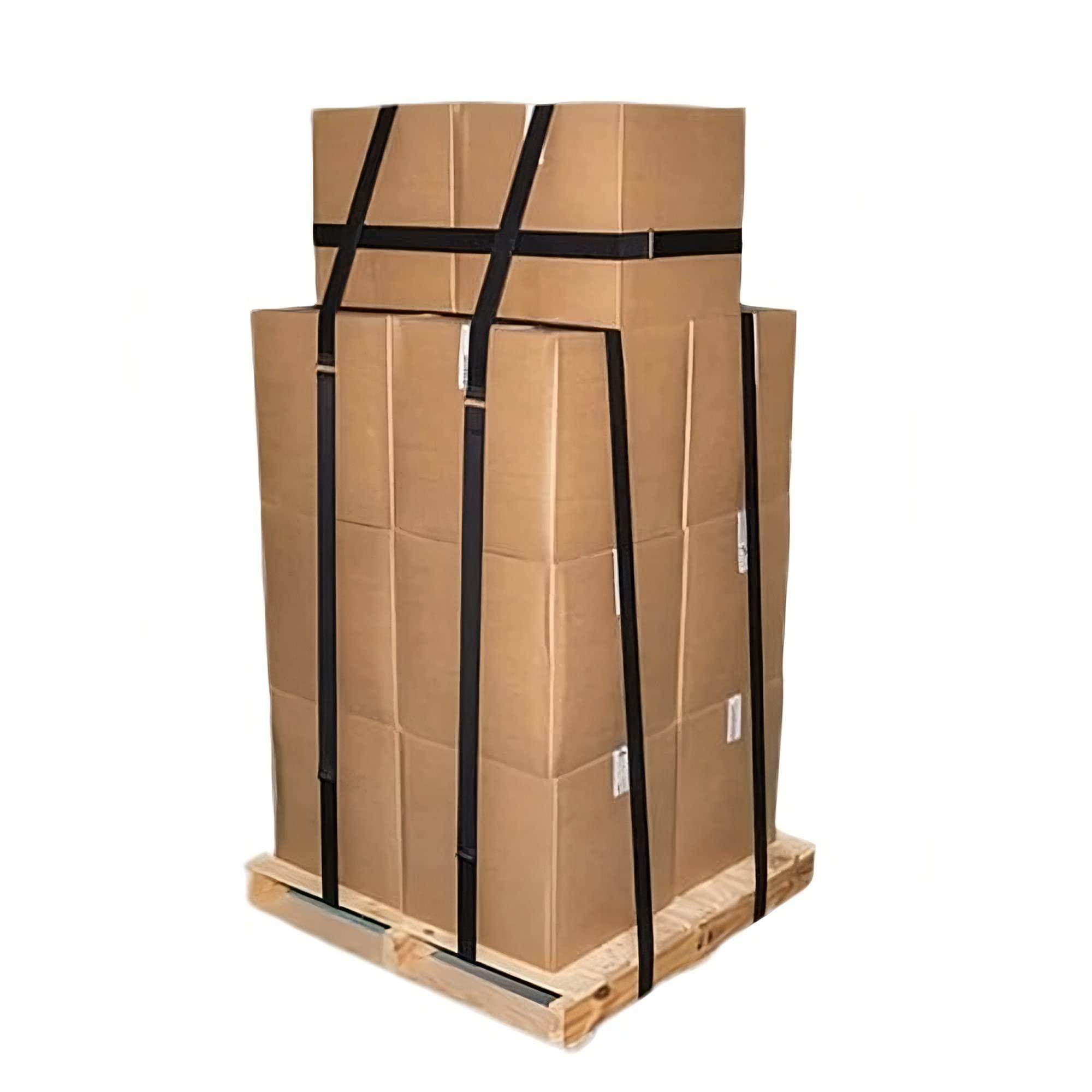 Generic Reusable heavy duty Pallet Safety Belt Straps for stabilize the pallet load while stored in warehouse racks. (Poly Propylene Black Colour - 2" Width x 5Meters Length) Full Velcro Type.