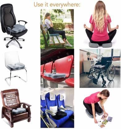 Multiple See Warranty Card ORTHO BUY Car Seat Cushion for Office Chair, Desk and Wheelchair Orthopedic Pu Foam Coccyx Cushion for Tailbone, Sciatica, Back Pain Relief, Washable Cover