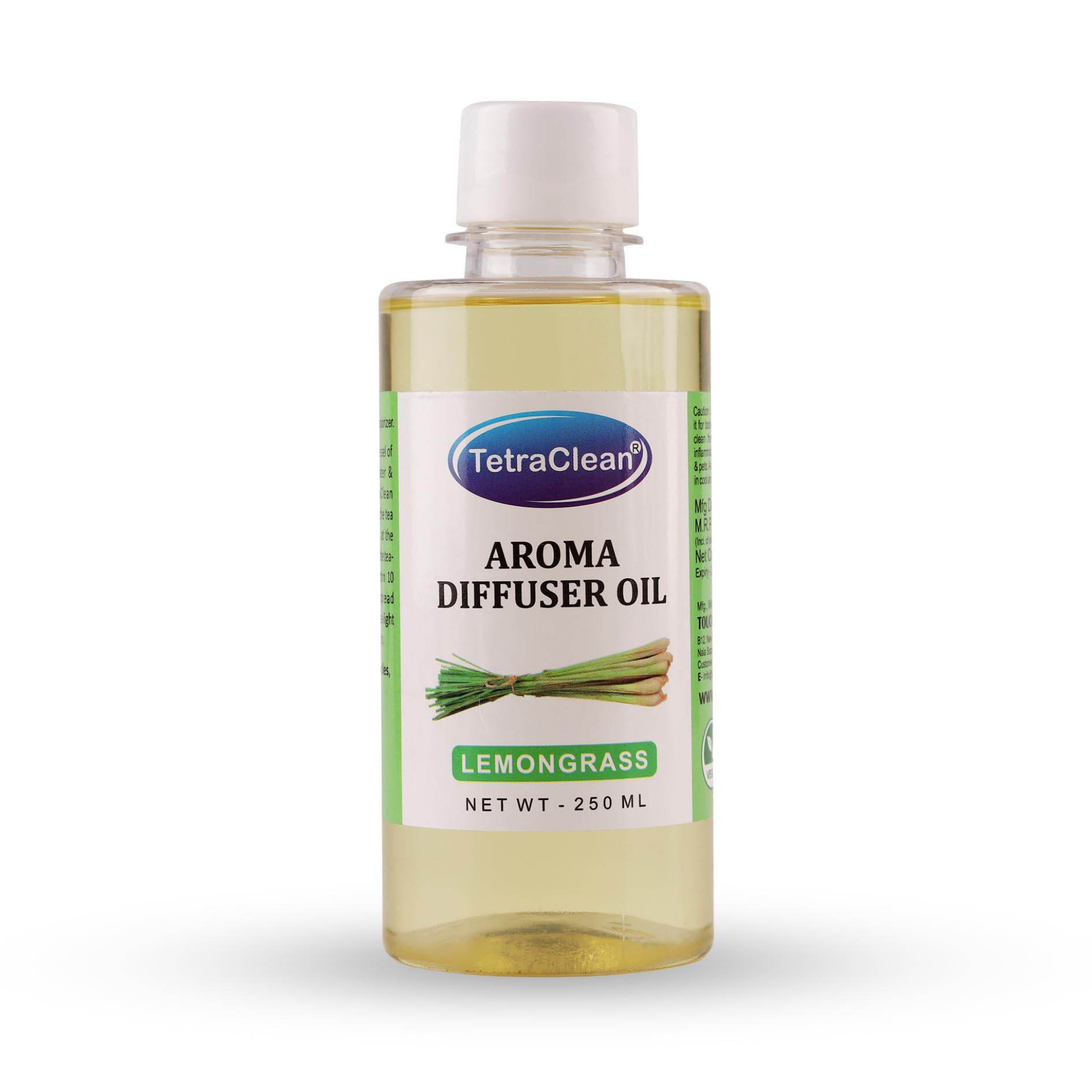 Tetraclean Tetraclean Lemon Grass Fragrance Aroma Diffuser Oil | For Home & Commercial Use, (250 ML)