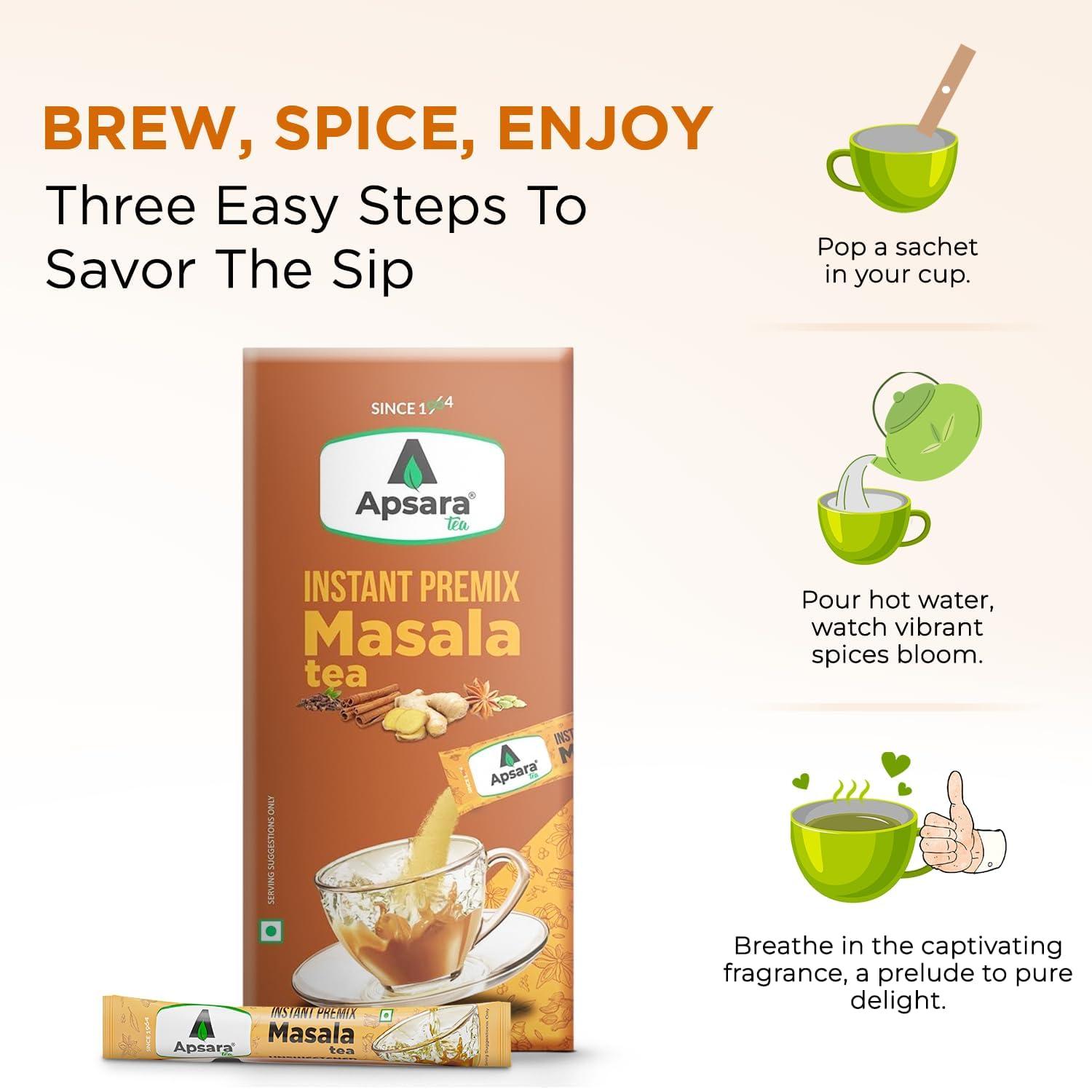 APSARA APSARA Instant Tea Masala Premix Tea 10 Sachets|Masala Tea Powder|Masala Chai Instant Tea Premix Ready Mix Tea Sachets | Chai Masala | Masala Flavour Tea | Masala Tea Premix 10 Sachets(Pack of 1)