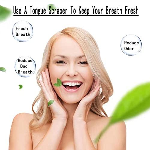 PIVHWIR PIVHWIR 4-Pack Tongue Scrapers, Tounge Scraper Cleaner Keep Fresher Breath, Tongue Cleaner Brush for Adults Kid Helps Fight Bad BreathRandom Color