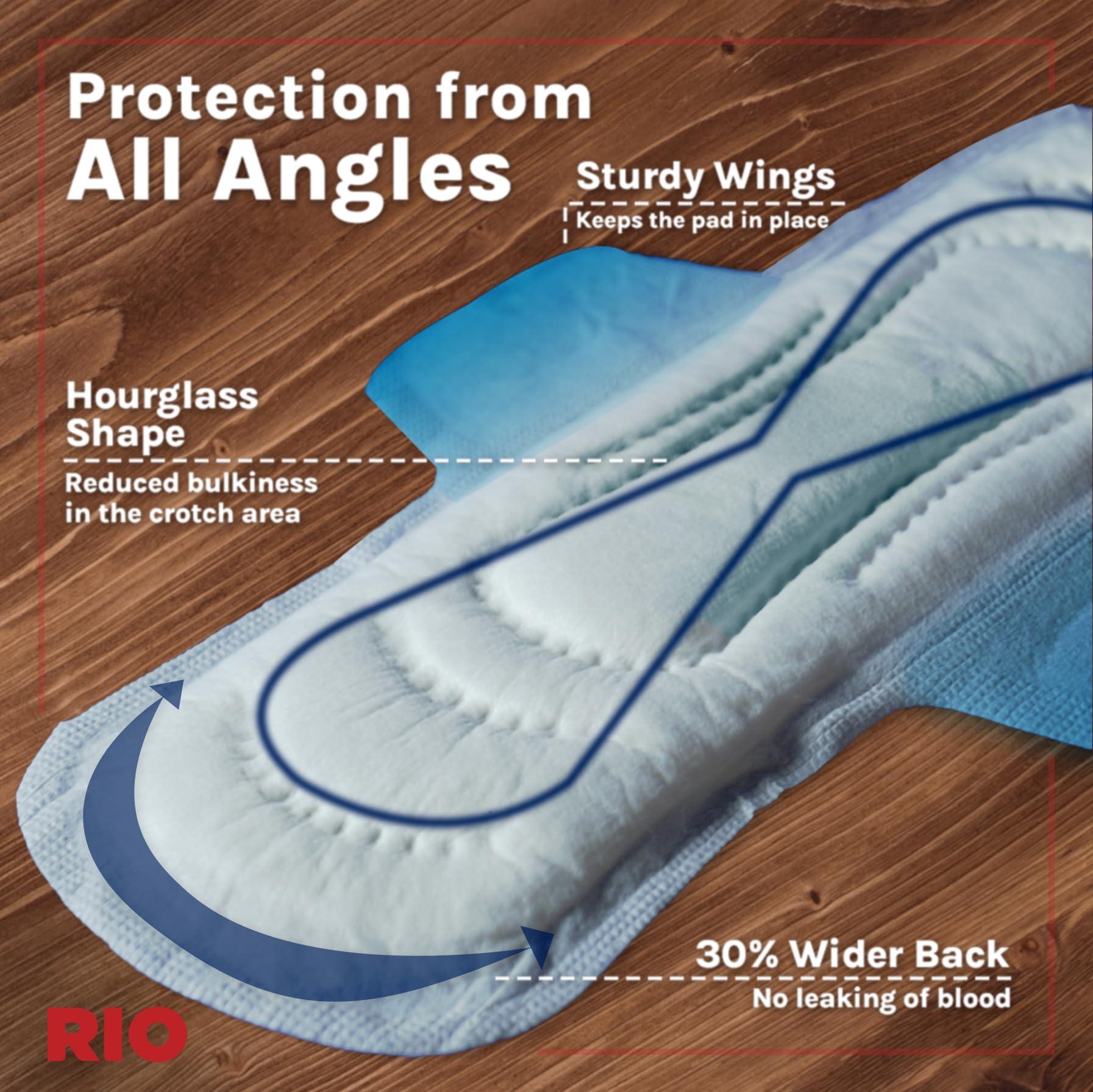 RIO RIO Sanitary Pads for women, Cottony Soft with Wings (XL) - (230mm, Pack of 30 X 2)