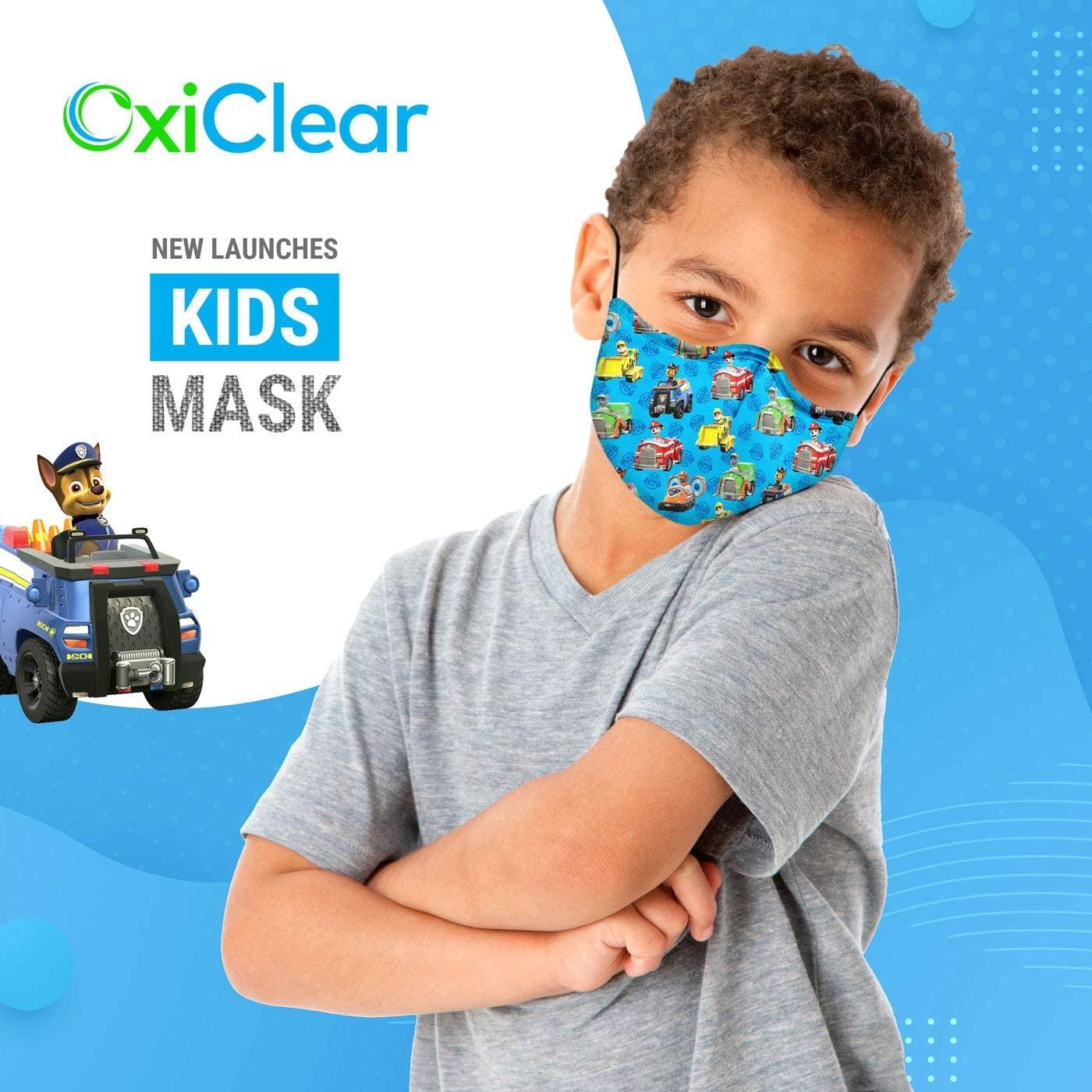 OxiClear OxiClear Kids N99 Pollution Mask with 4 Activated Carbon Filters, Washable & Reusable, D.R.D.O Certified (Paw Petrol)