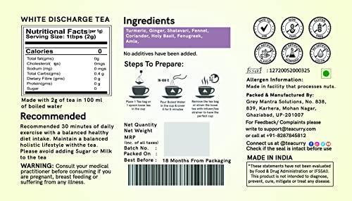 TEACURRY White Discharge Tea (2 Months, 60 Tea Bags) - Helps with White Discharge, Itching, Burning Sensation