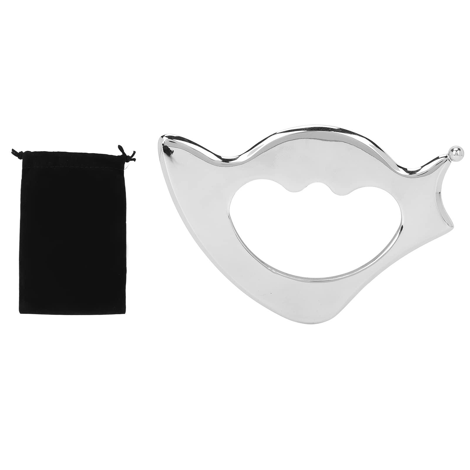 Asixxsix Guasha Scraping Massage Tool, Middle Hole Muscle Scraper Scraping Blade Stainless Steel D Shaped Arc Knife for Back Legs Neck