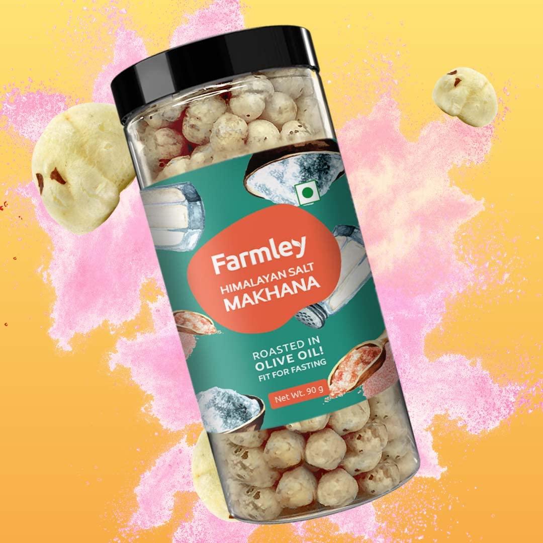 Farmley Farmley Flavoured Roasted Makhana I 332 gram I Healthy Party, Namkeen Snacks, Puffed Snacks Cheese N Herbs, Achari, Himalayan Salt, Cream & Onion (Pack of 4, 83 g Each)