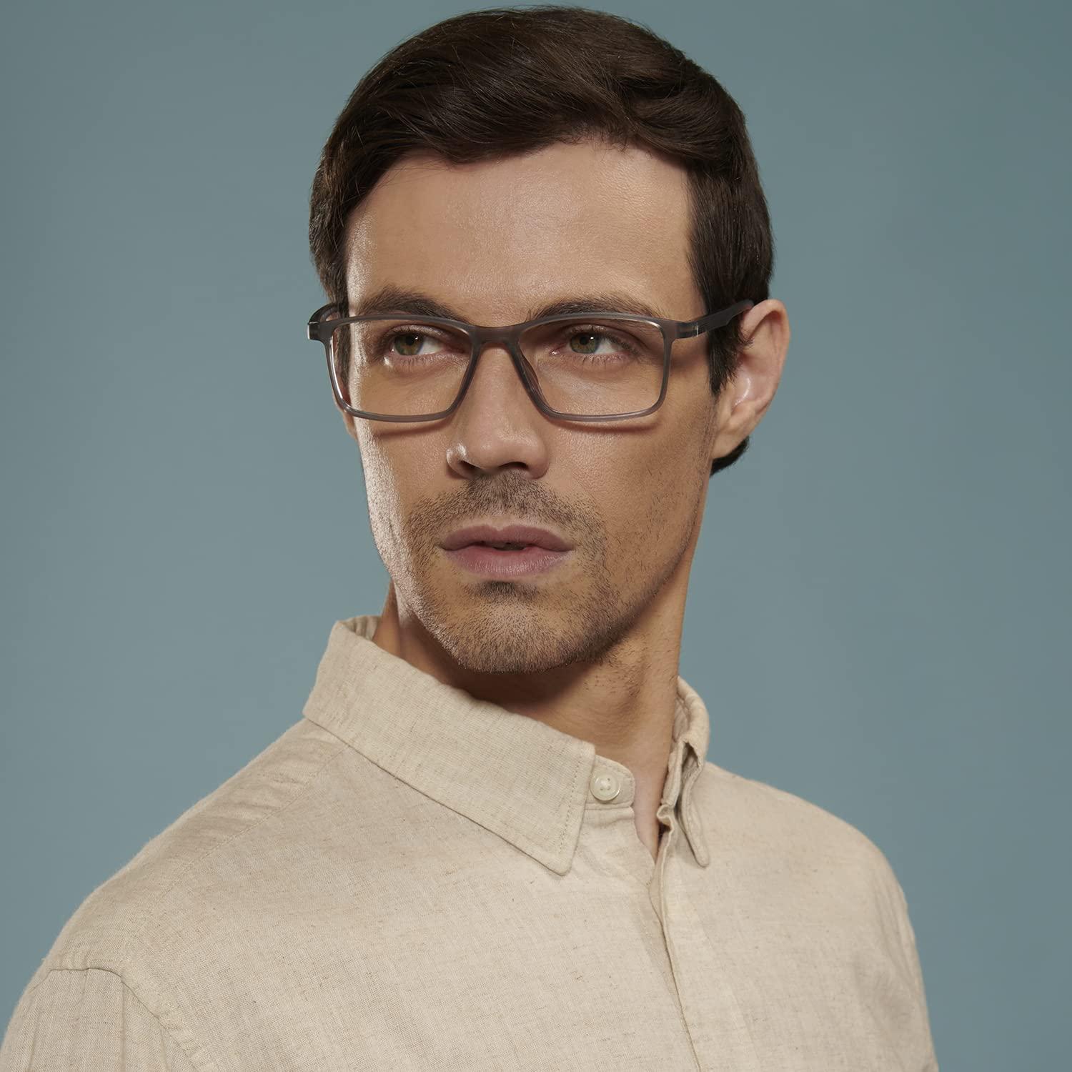 LENSKART BLU LENSKART BLU | Zero Power Blue Cut Computer Glasses | Gaming Glasses | Anti Glare, Lightweight & Blocks Harmful Rays | UV Protection Specs | Men & Women | Medium | LB E13738