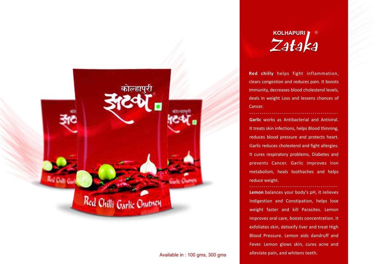 Bhavani Foods Bhavani Foods Shreya Premium Kolhapuri Zataka (Red Chilli Garlic Chutney) 1 Kg (Each Of 100G)