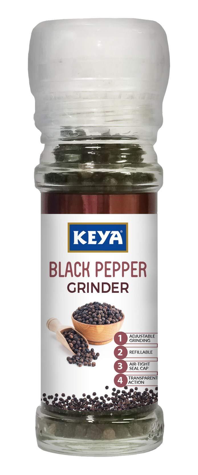 KEYA Keya Srilankan Cinnamon Powder | Dalchini Powder | 100% Organic Ceylon Cinnamon | Sourced from Sri Lanka | 50g & Keya Black Pepper Grinder, Black Pepper Mill 50gm