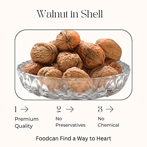Foodcan ; FIND A WAY TO HEART Foodcan Walnut InShell Dry Fruits Kashmiri Akhrot withshell, 1Kg X 2 Pack