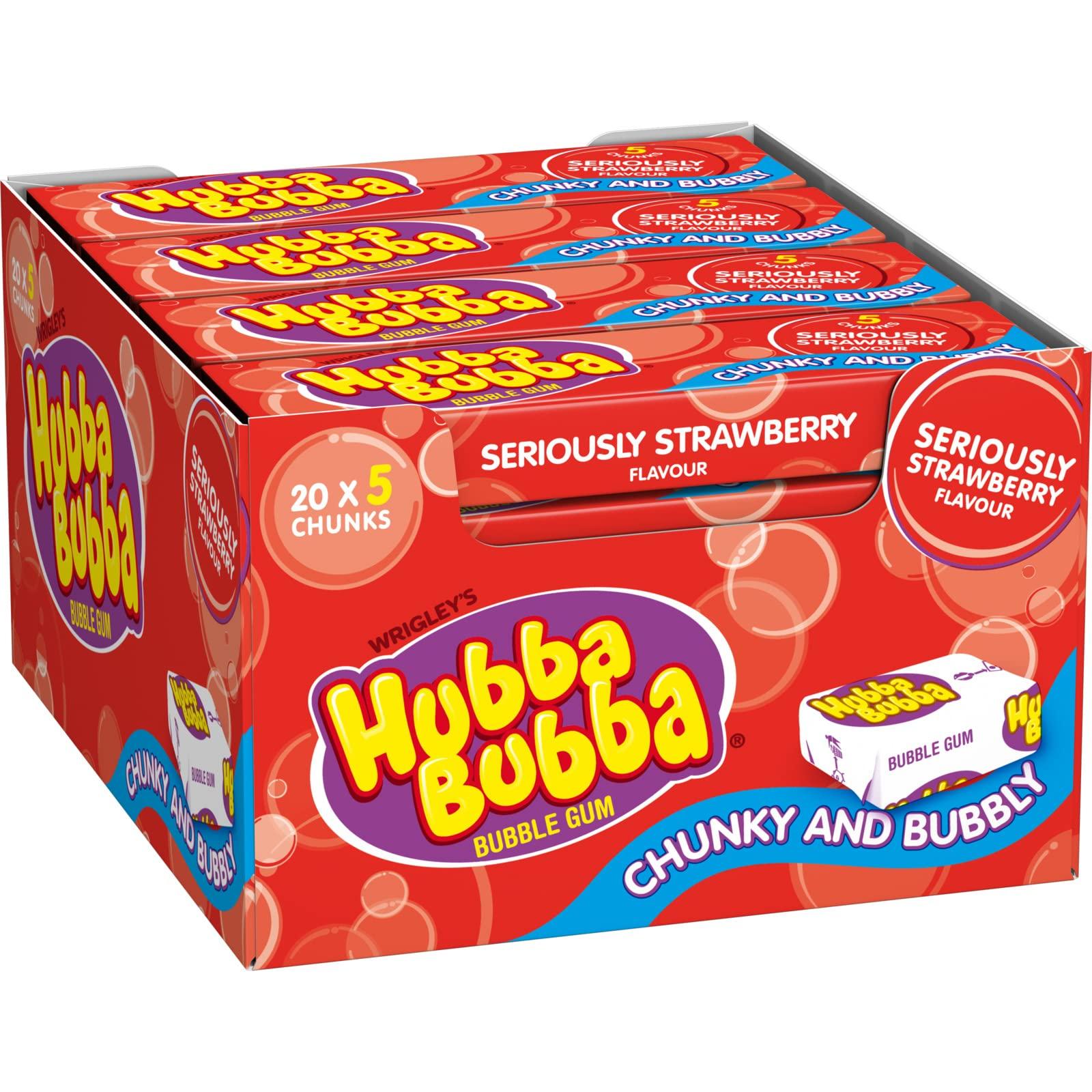 Hubba Bubba Hubba Bubba Chunky and Bubbly Bubble Gum Strawberry Flavour, 20 X 35 g