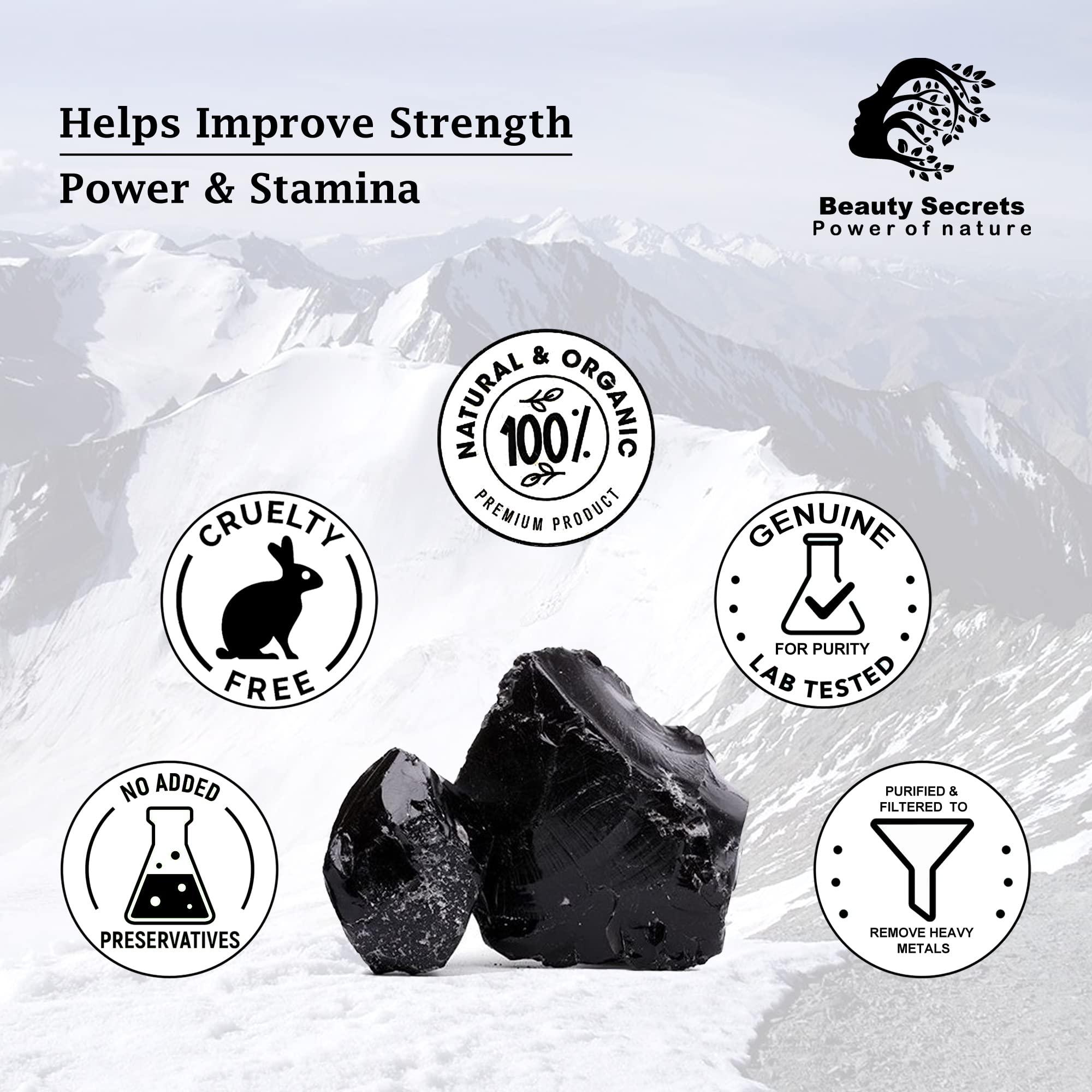BEAUTY SECRETS Beauty Secrets Pure Himalayan Shilajit Original (Shilajeet Resin) for Men & Women | Boosts Strength, Performance, Immunity, Focus & Metabolism | Purified and Filtered Silajit 20 Gms