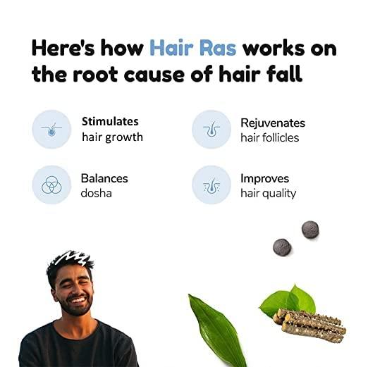 Traya Traya Hair Ras Tablets for Women & Men, Ayurvedic Hair Vitamin Tablets for Hair Fall Control and Growth, Contains Ashwagandha, Bhringraj, Shatavari (120 Tablets)