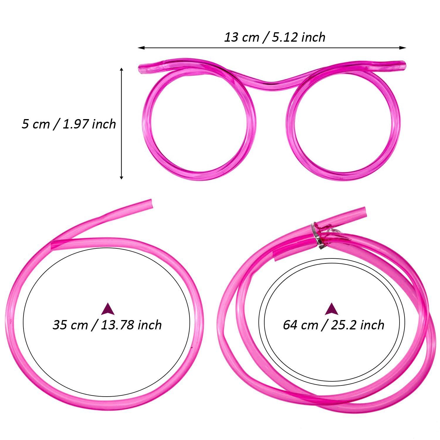AITUOSI 8 Pieces Silly Straw Glasses, Eyeglasses Straws Crazy Reusable Fun Loop Straws Novelty Drinking Eyeglasses Straw for Kids Party Annual Meeting, Fun Parties, Birthday (8 Colors)