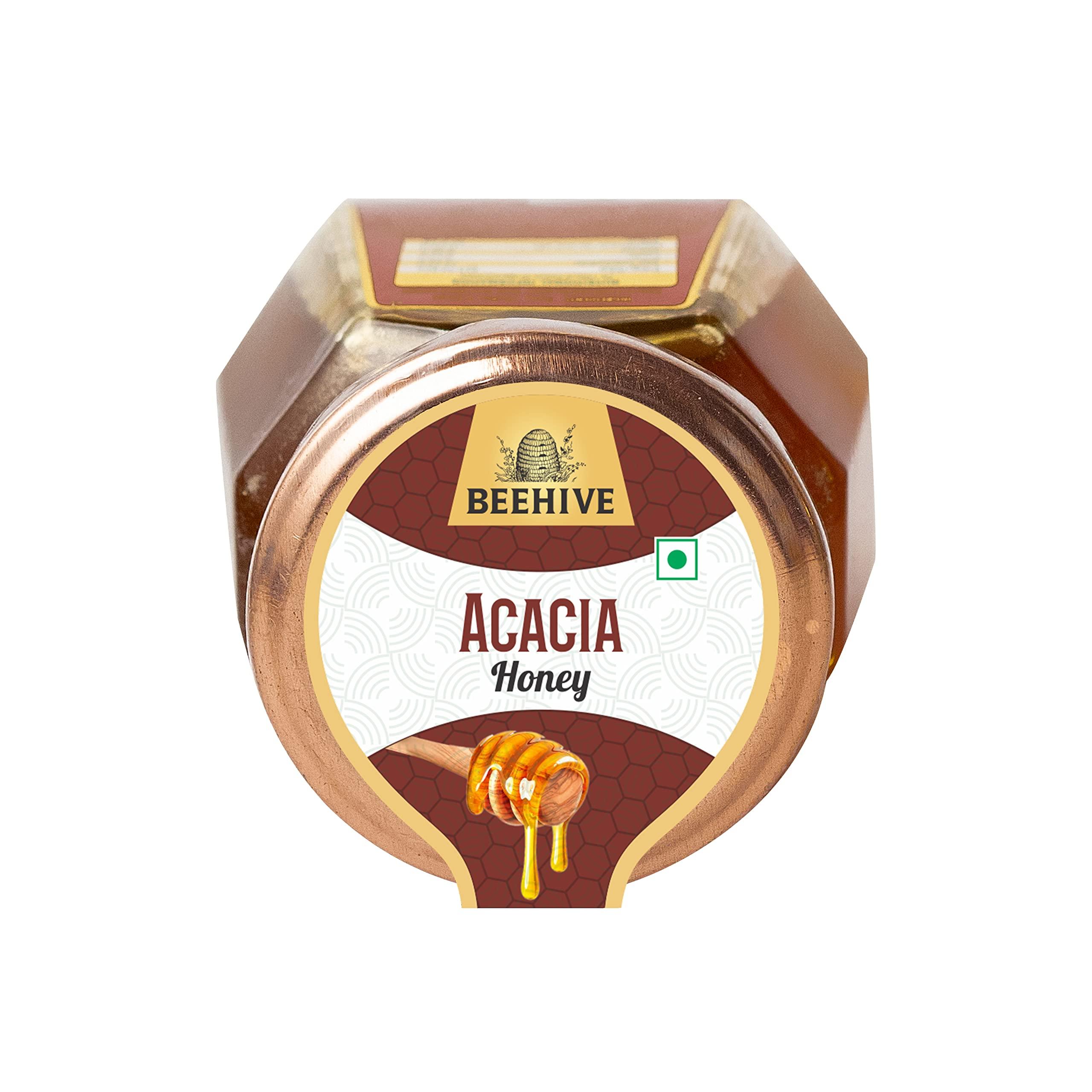 BEEHIVE Beehive Acacia Honey | 100% Pure & Natural | Energy Booster | Mild Honey Raw and Unprocessed Honey | 500 g