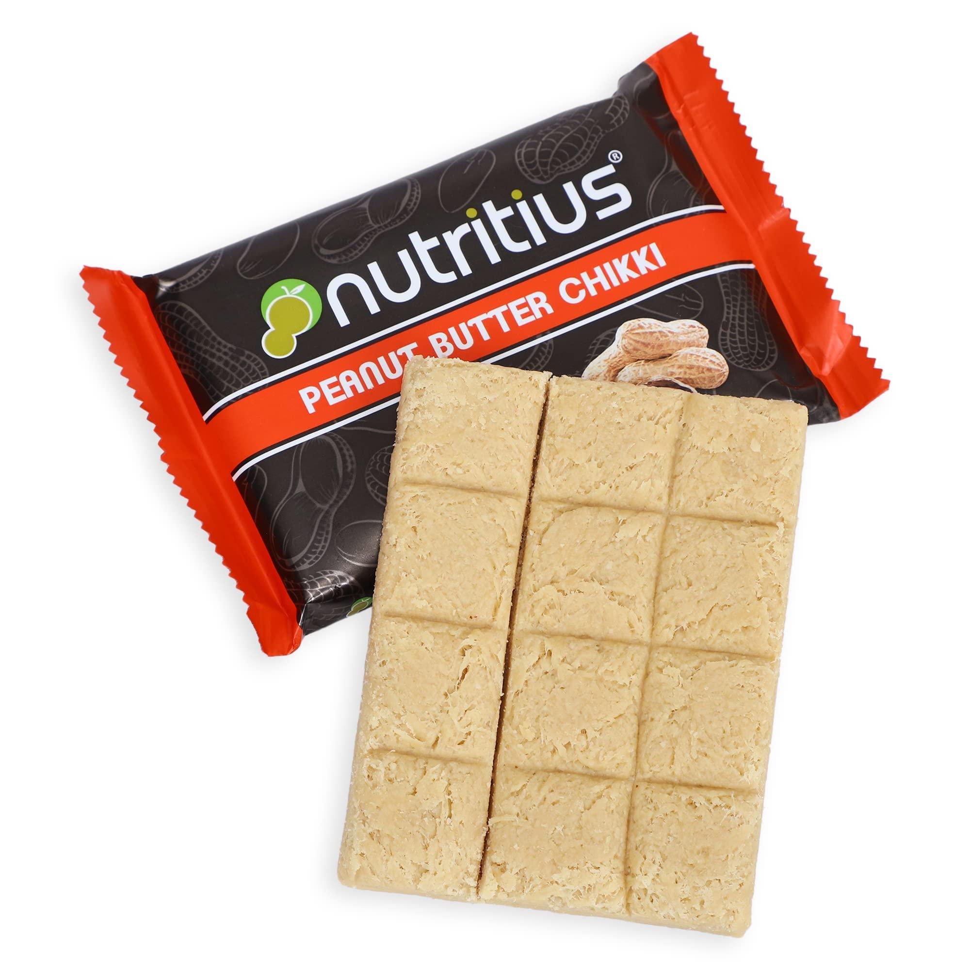 Nutritius Nutritius Peanut Butter Premium Soft Chikki 120 gram (Pack Of 12) + 1 Free Surprise Chikki (26G) | Peanut | No Preservative Colour Or Flavours