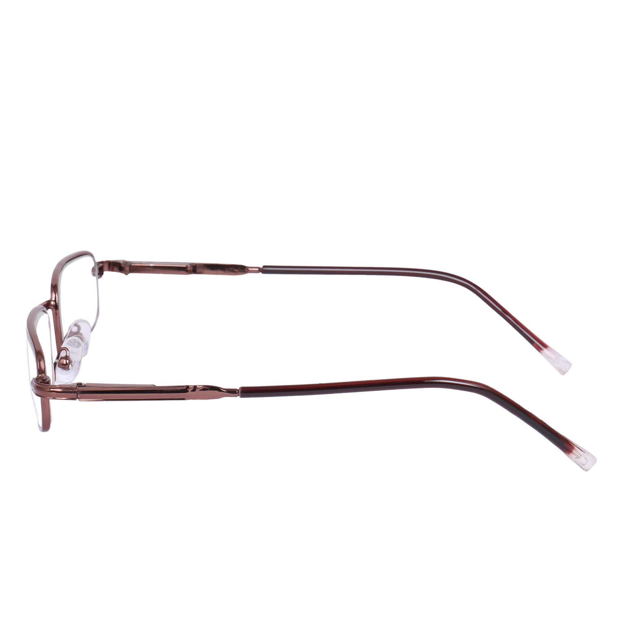 Poket Pocket Slim Formal Rectangular Light Weight Reading Glasses With Soft Leather Pouch, Lense Cleaner Spray And Selvet Cloth. ( +0.50,Copper )