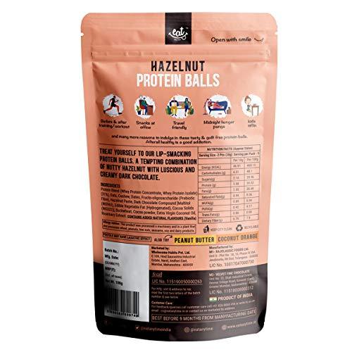 EAT Anytime EAT Anytime Mindful Hazelnut Protein Energy Balls, 30% Whey Protein Snack, Pack of 3-300g (10 Protein Balls x 10g)