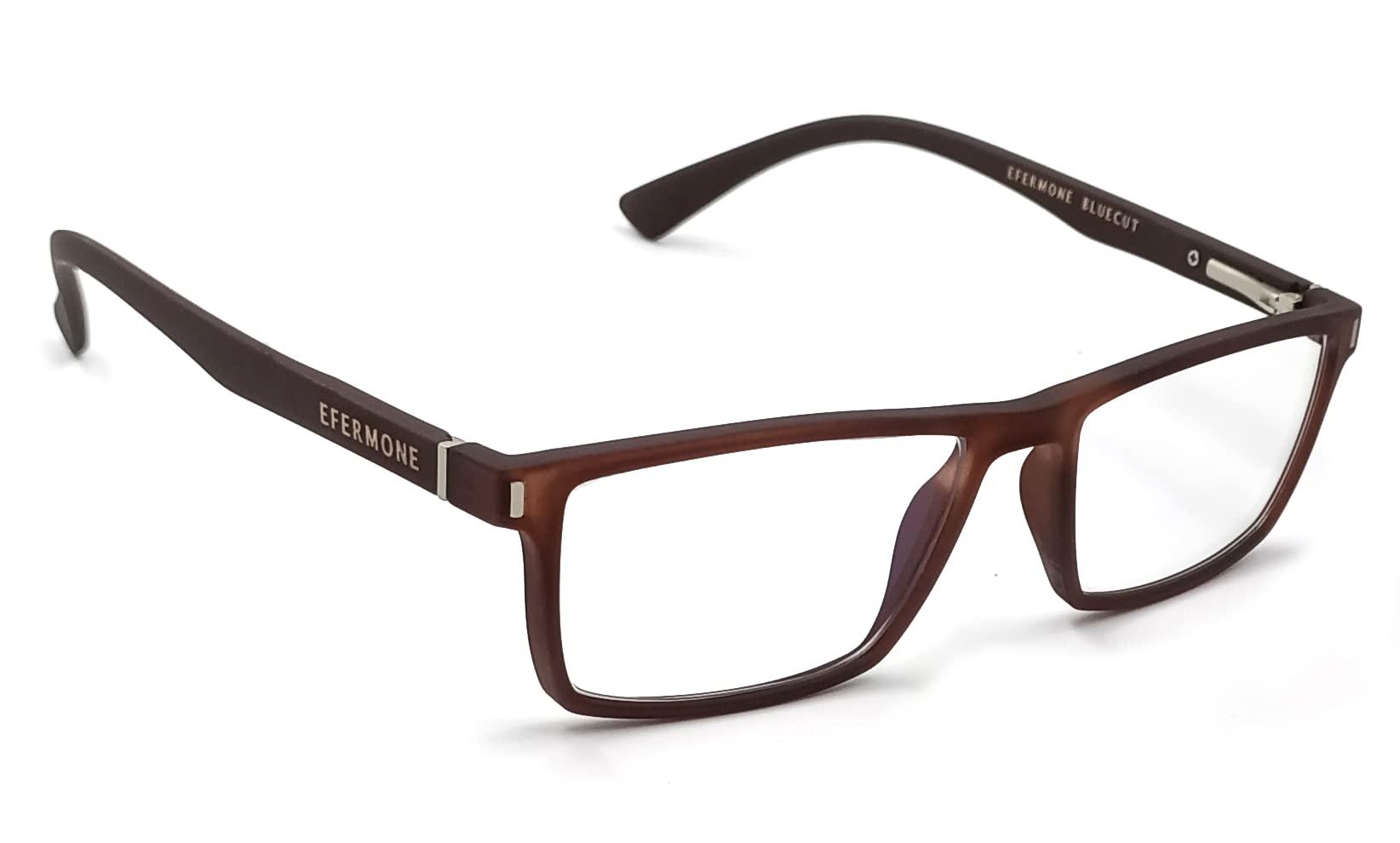 EFERMONE EFERMONE International Edition Blue Cut Computer Eye Protection Glasses For Eye Strain Relief with UV | Anti-Glare | Blue Light Protection Glasses For Laptop,TV, Mobile | Unisex (CHOCO BROWN)