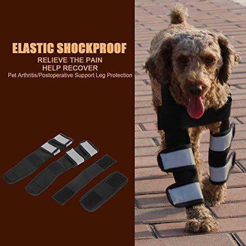 HUI Pet Elbow Support Wrap, Dog Elbow Brace Surgical Joint Protection Recovery Dog Elbow Protector Leg Brace Sleeve for Walking Support(M, Black)