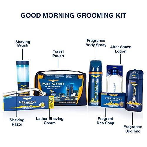 Park Avenue Park Avenue Luxury Grooming Collection (Combo Of 7 + Travel Pouch) And Park Avenue Good Morning Grooming Kit For Men (Pack Of 7)