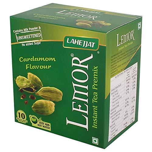 Lemor Lemor Cardamom Unsweetened Elaichi Flavour Instant premix Tea pack of 2 x 10 Tea Bags