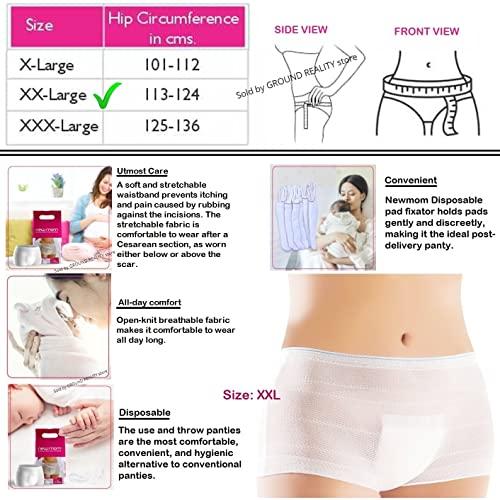 LUREME LUREME Combo Value Pack New Mom Maxi Maternity Sanitary Pads Napkins and XXL Panty Pad Fixator for Pregnancy/After Delivery. 5 New Mom Pads and 5 XXL (for Hip Size 113-124cm) Panty Pad Fixator