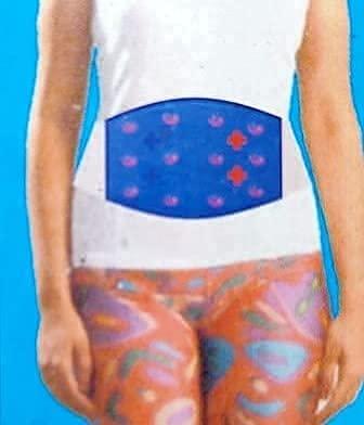 EKIN 12 Magnet Back & Abdomen Support/Magnetic Slimming Belt/Multi Energy waist and belly Belt Blue (Black, 28)