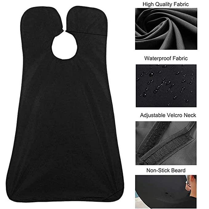 HIKI ZIKI HIKI ZIKI Beard Bib Apron/Hair Catcher Beard Apron/Beard Catcher for Shaving and Trimming/Waterproof Shaving Cloth for Man/Clippings Catcher Apron/Grooming Apron with beard shaper