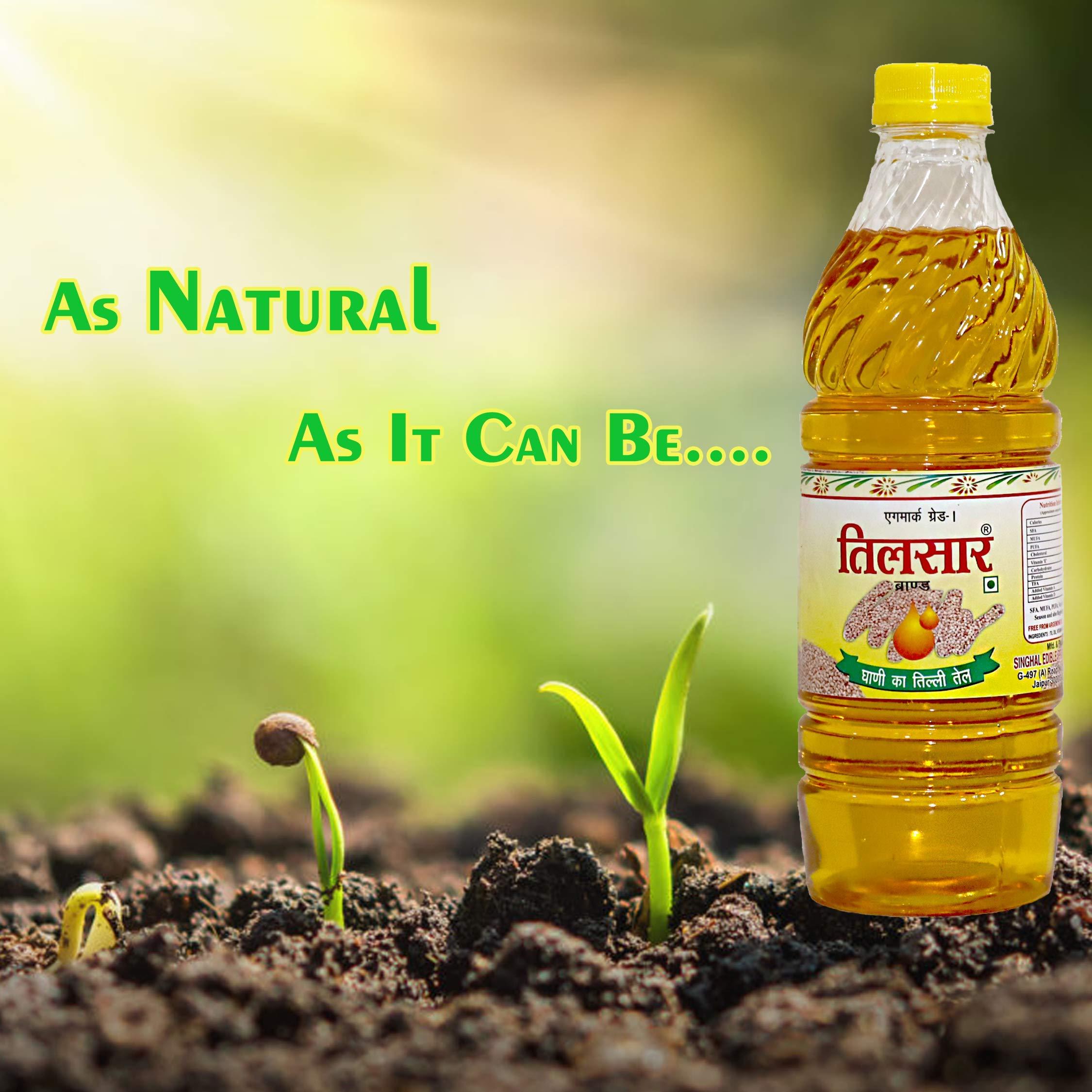 TILSAR Tilsar 500ml Ghani White Sesame Oil (Kolhu/Chekku Filtered Til Oil / Gingelly Oil) - 500ml