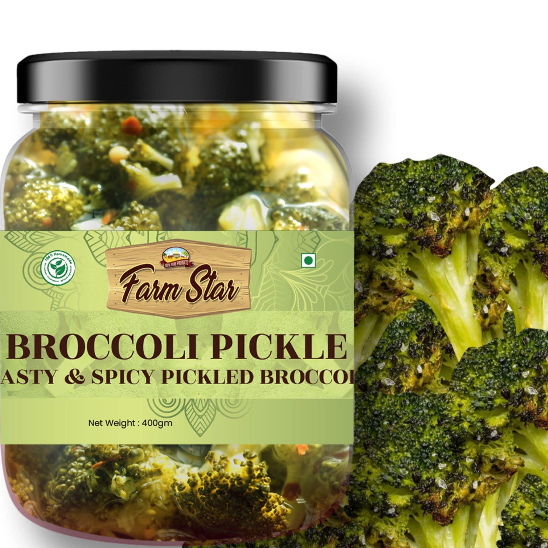 Farm Star Broccoli Pickle- Tasty & Spicy Pickled Broccoli (400gm)