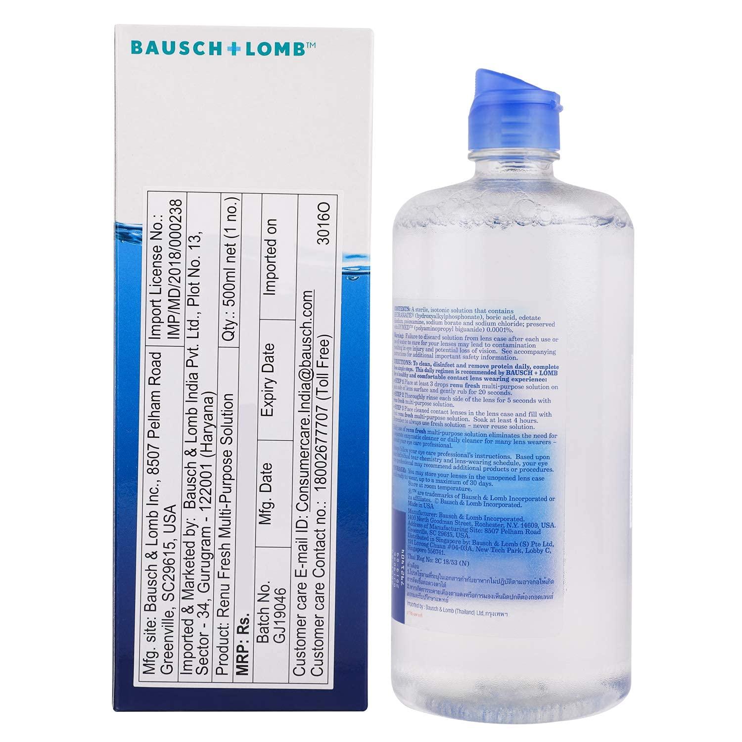 Bausch & Lomb Bausch & Lomb Renu Fresh Multi-Purpose 500ml Contact Lens Solution (Pack of 1)